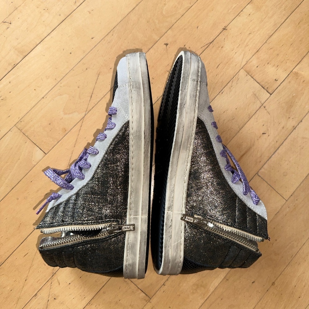 Like new P448 Hi Top glitter platform sneaker, 38/8   CB2322 - Picture 3 of 10